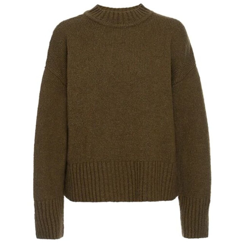 Frame Wool Blend Swingy Mock Neck Sweater In Surplus - Picture 2 of 3